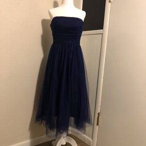 J.Crew navy tulle midi dress
